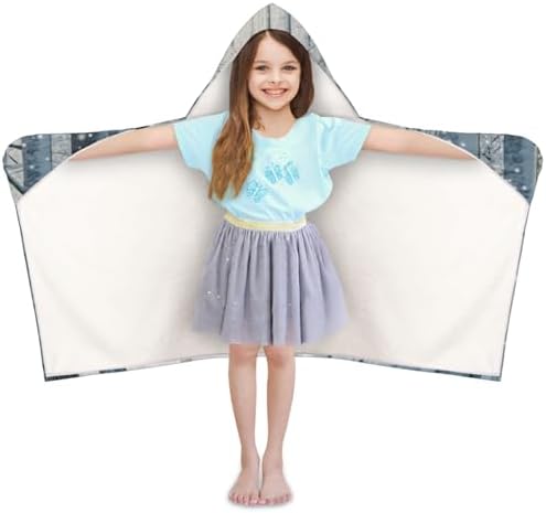 Winter Forest Personalized Kids Beach Towel with Hood