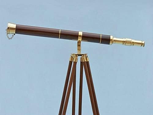 60 Inches Floor Standing Admirals Solid Brass Black Antique Marine Telescope