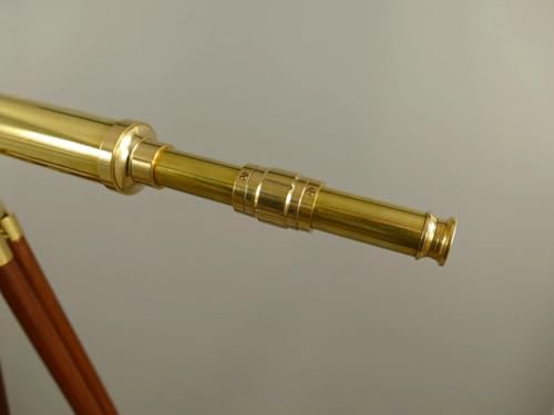 37 Inch Brass Telescope with Wooden Tripod