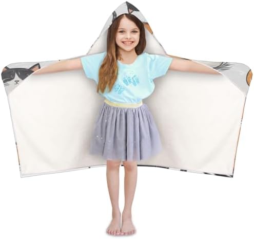 Personalized Kids Hooded Beach Towel for Boys Girls