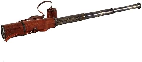 32 Inch Ship Captain Brass Telescope with Leather Case