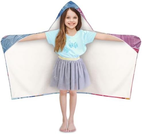 Pink Floral Personalized Kids Beach Towel with Hood