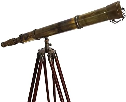 Antique Floor Standing Brass Telescope 52 Inches