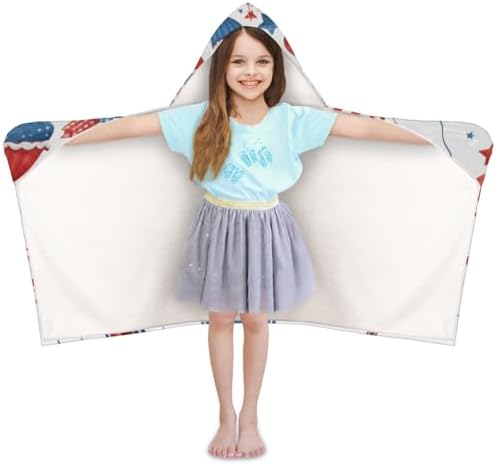 4th of July Personalized Kids Hooded Beach Towel