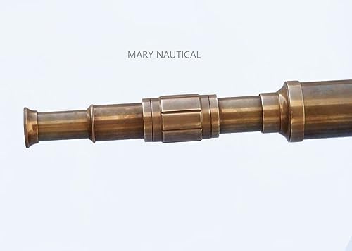 Brass Telescope with Wooden Tripod for Home Decor
