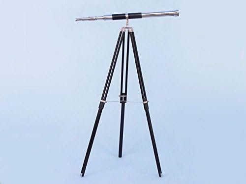 Hampton Nautical Floor Standing Chrome Telescope 60 Decor