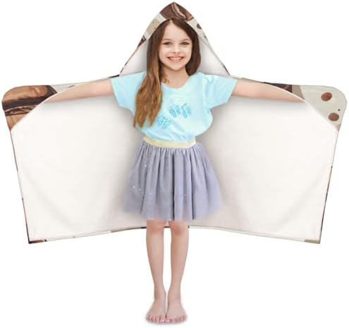 Personalized Kids Beach Towel with Hood for Boys Girls