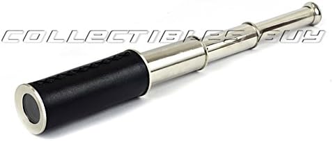 Decorative Black Leather Telescope with Nickel Finish