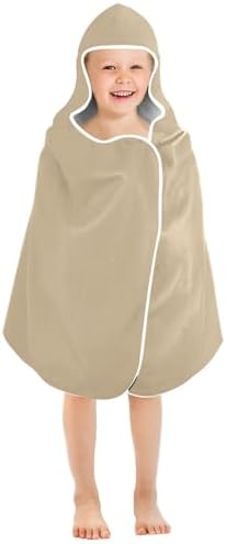 GAIGEO Pale Ocre Kids Hooded Bath Towels