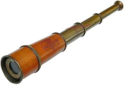 RII Antique Brass Spyglass with Leather Case
