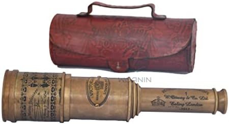 Antique Pirate Telescope 15x Brass with Leather Case