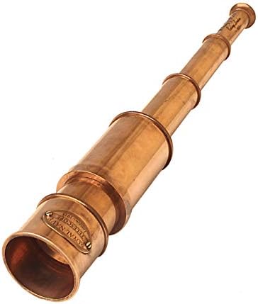 Royal Navy Antique Brass Spyglass Telescope - 20X Magnification Handheld Pirate Scope