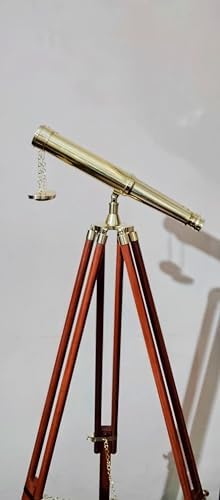Antique Brass Nautical Telescope with Tripod for Outdoor Use