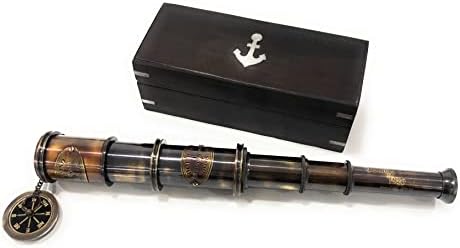 Brass Telescope East India Company 1818 Replica with Leather Case