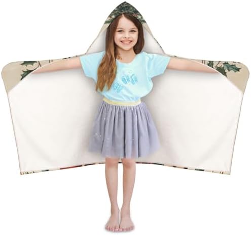 Personalized Kids Hooded Beach Towel with Christmas Trees