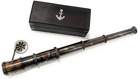 Brass Telescope East India Company 1818 Replica with Leather Case