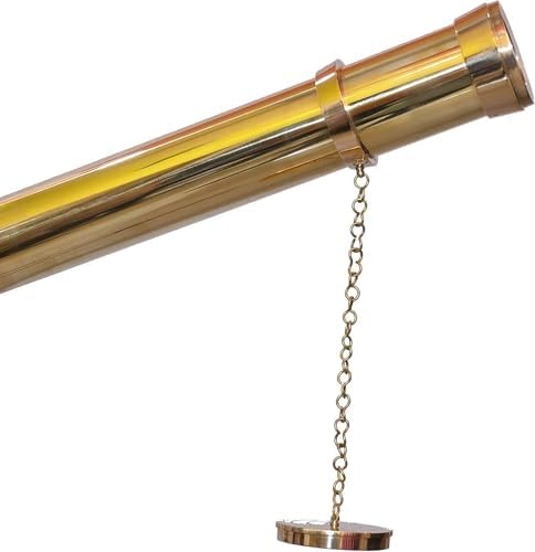 Vintage Copper Brass Telescope with Wooden Tripod