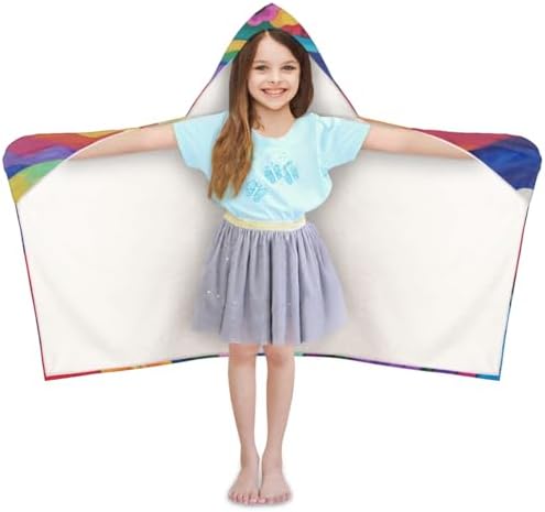 Abstract Mountain Floral Personalized Kids Beach Towel with Hood