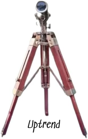 12 Inch Antique Brass Telescope with Wooden Tripod