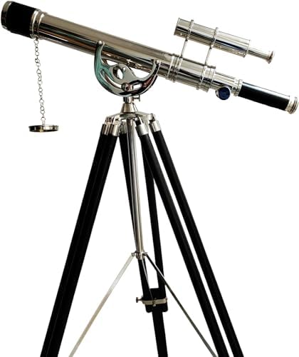 Nautical Brass Telescope with Wooden Tripod