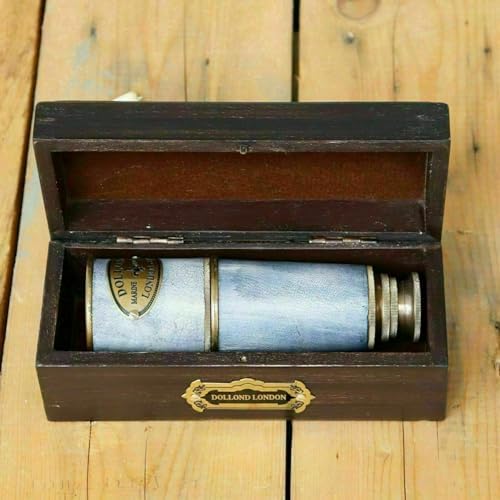 Victorian Nautical Spyglass Telescope 16 Inch Brass Wooden Box Gift