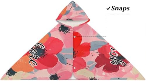 Pink Cute Retro Floral Personalized Kids Beach Towel