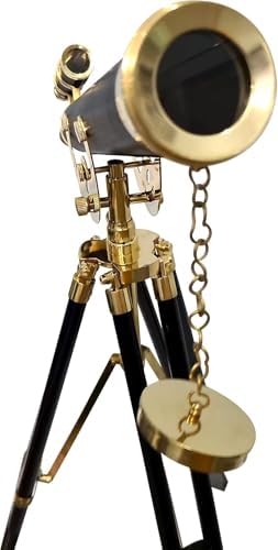 Floor Standing Black Tripod Chrome Finish Telescope