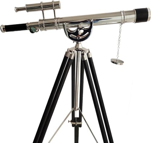 Nautical Brass Telescope with Wooden Tripod