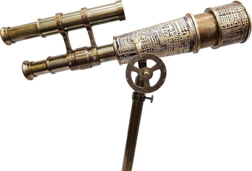 Nautical Vintage Brass Telescope with Tripod Stand