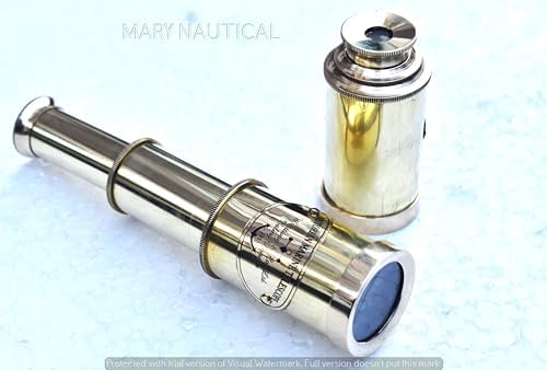 Adventure Pirate Brass Telescope with Anchor Wooden Box