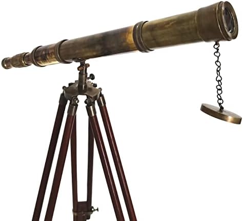 Antique Floor Standing Brass Telescope 52 Inches
