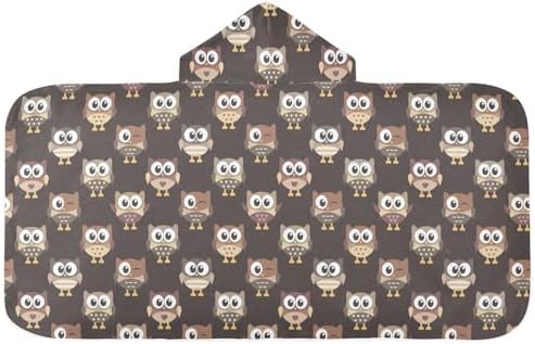 GOODOLD Owls Brown Kids Hooded Bath Towel