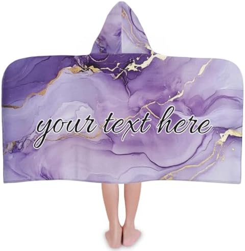 Purple Personalized Kids Beach Towel with Hood 1