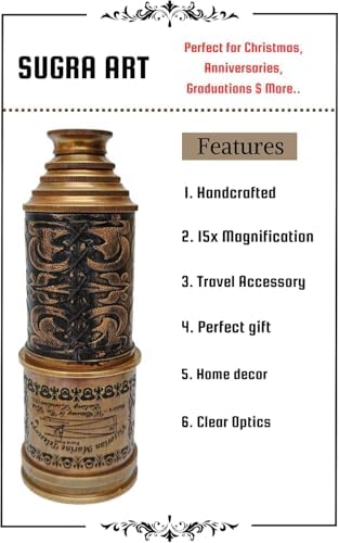 SUGRA ART 20 Inch Brown Antique Brass Telescope