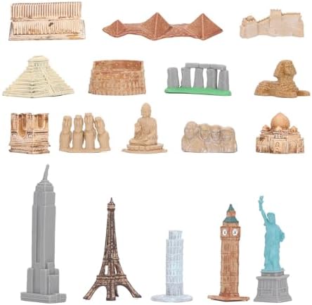 Dioche 17PCS Miniature Ancient Buildings World City Kit