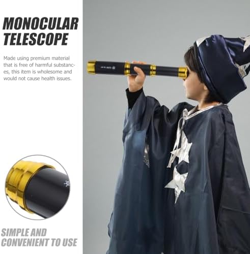 Kids Pirate Telescope - Adjustable 3-Section Handheld Monocular Spyglass Toy for Children