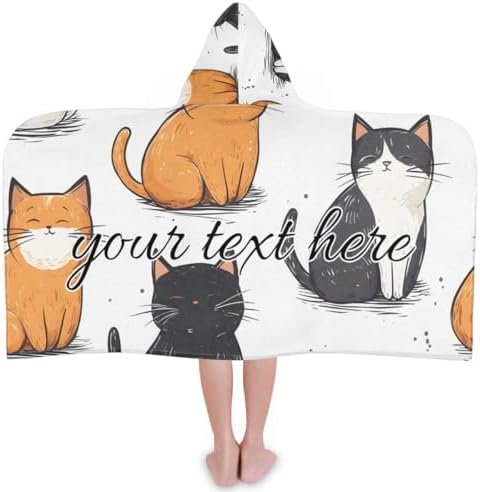 Personalized Kids Hooded Beach Towel for Boys Girls