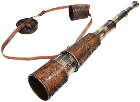 Antique Decor Spyglass Pirate Telescope with Leather Case