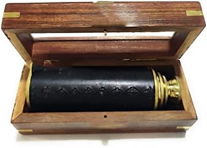 14 Inch Brass Pirate Telescope with Wooden Case