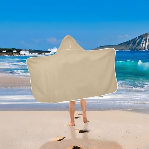 GAIGEO Pale Ocre Kids Hooded Bath Towels