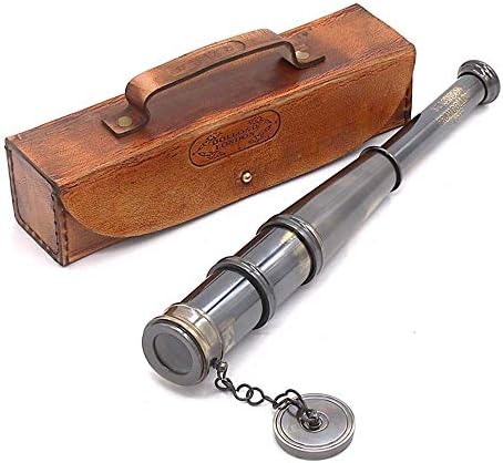 RII Antique Decor Spyglass with Leather Case 1