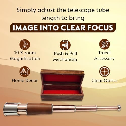 Antique Decor Spyglass Handcrafted Telescope 18 Inches