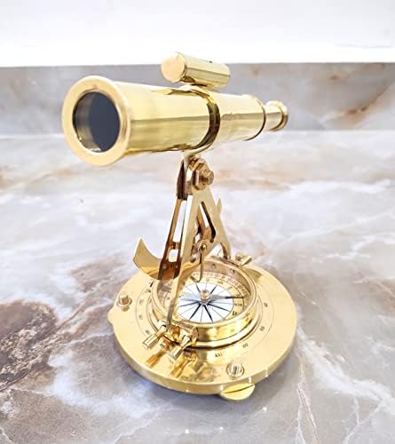 Vimal Nautical 8 Inch Telescope Brass Alidade with Compass