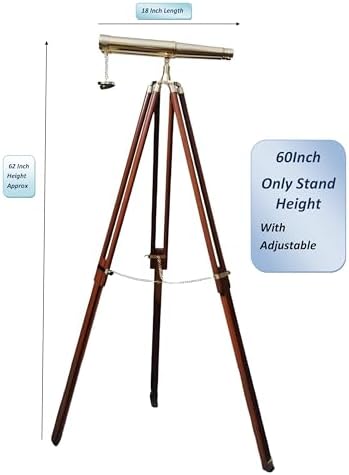Antique Brass Nautical Telescope with Tripod for Outdoor Use
