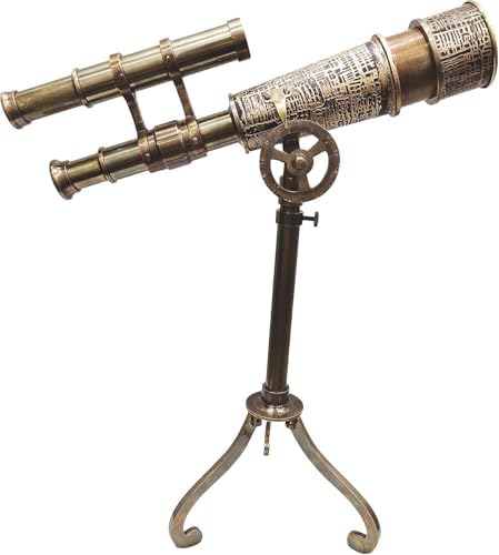 Nautical Vintage Brass Telescope with Tripod Stand