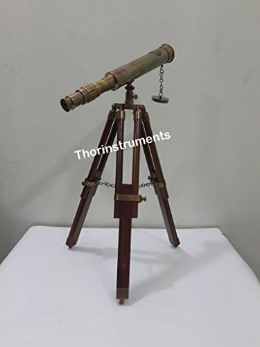 14 Inch Antique Brass Telescope with Table Stand