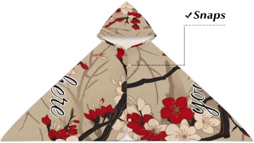 Red Cherry Floral Personalized Kids Beach Towel for Boys Girls