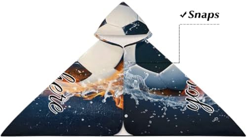 3D Soccer Personalized Kids Beach Towel with Hood