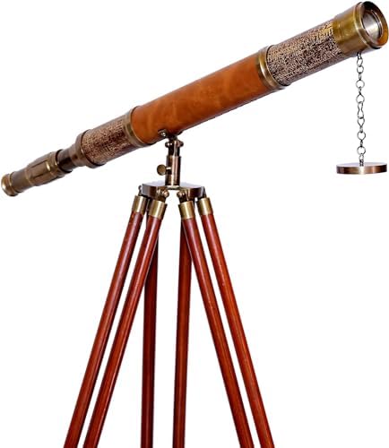 Navirock Decorative Telescope with Wooden Tripod Stand