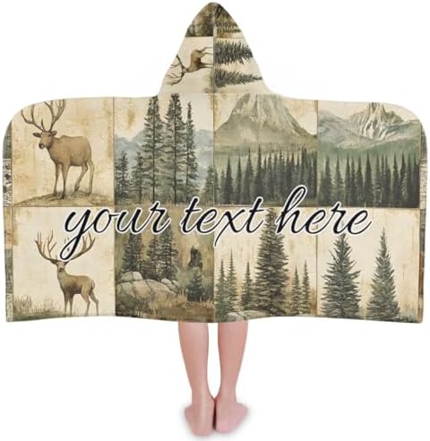 Joyousleap Rustic Cabin Kids Beach Towel with Custom Name